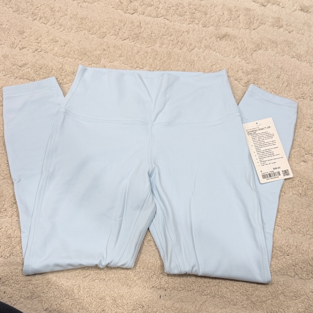 NWT Lululemon Powder Blue 25” Leggings Size 8